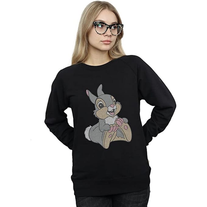 Disney Dames/Dames Klassiek Thumper Katoenen Sweatshirt (Zwart)