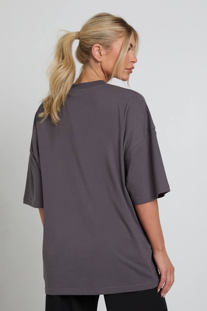 Dames Dsgn Studio Applique Oversized T-shirt | Charcoal | Maat: XS