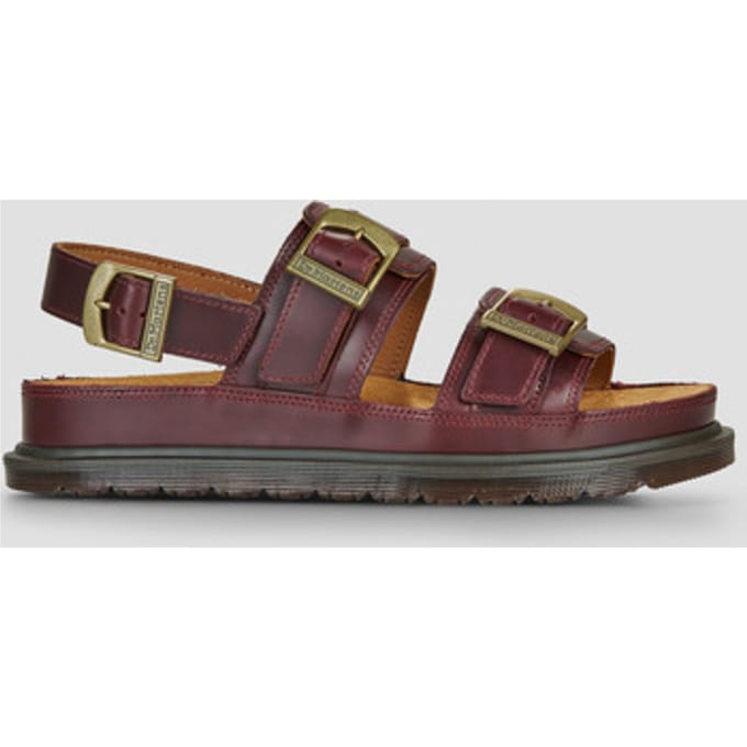 Platte sandalen Dr. Martens San Two Strap Sandal Cherry Red Arcadia