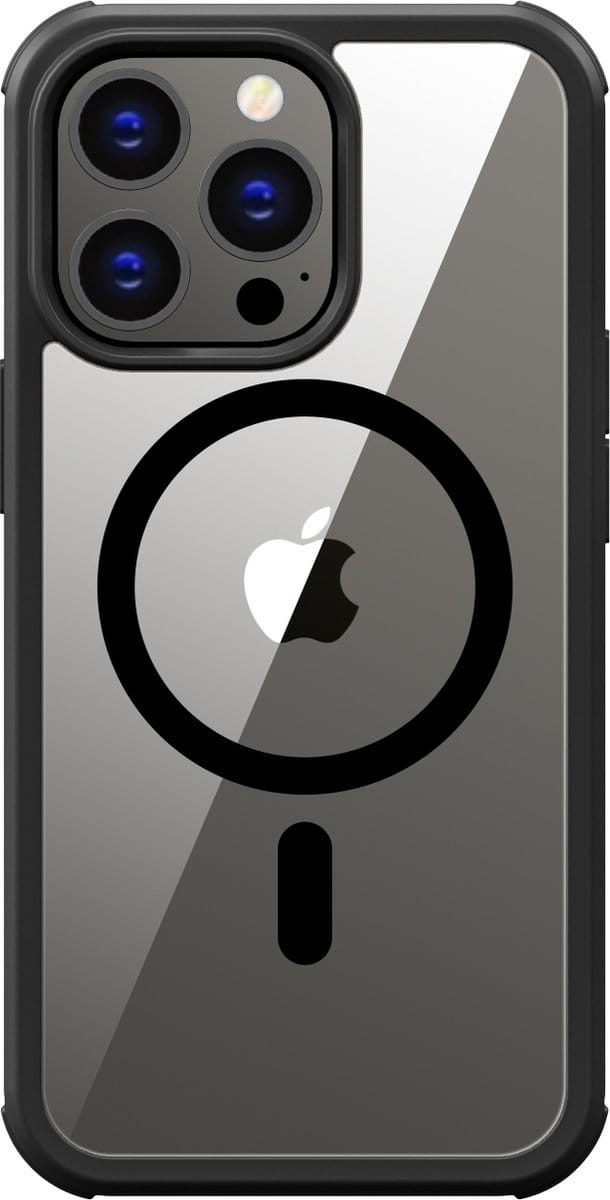 Valenta - Full Cover MagSafe Bumper - Gehard Glas/PC - Zwart - Apple iPhone 15 Pro