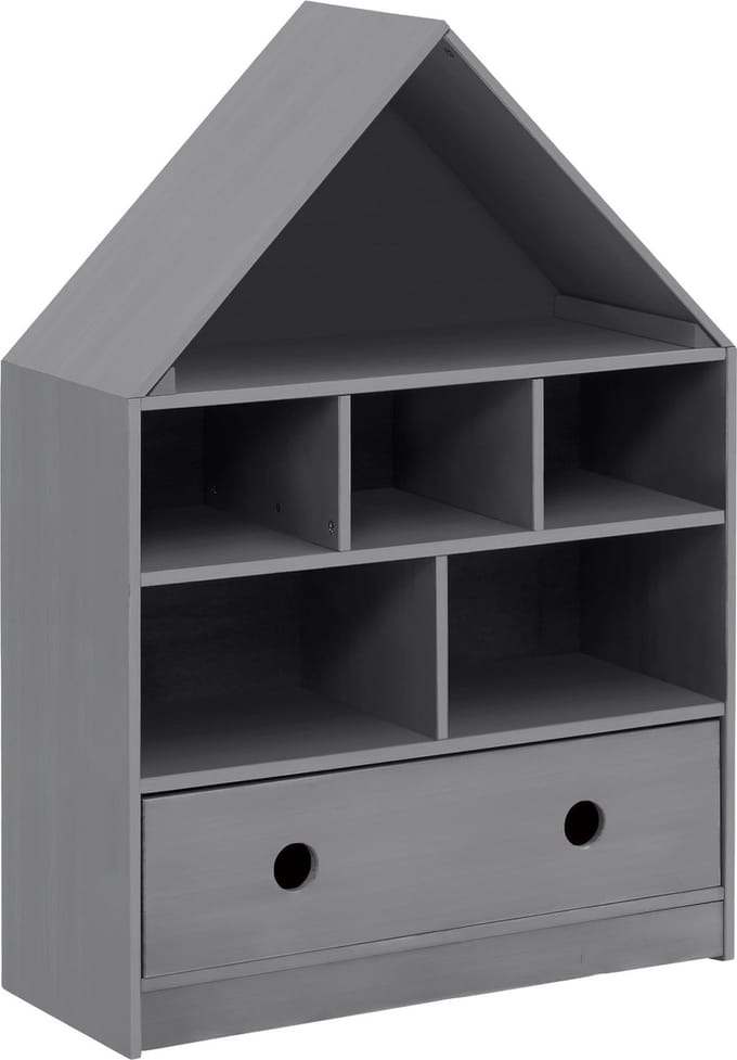 Alpi-Boekenkast met kap 1 Deur Grijs