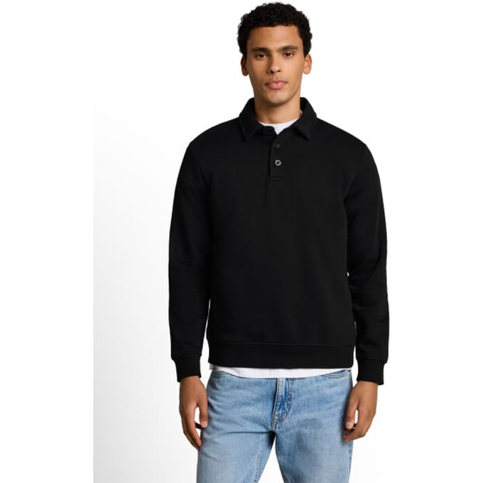 Tom Tailor Denim - Sweatshirt met polokraag - Maat M - Black