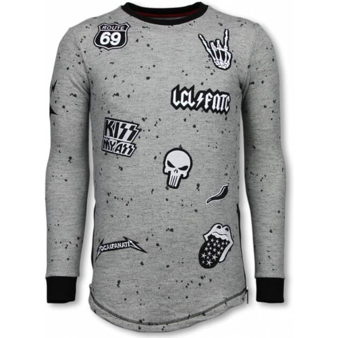 Longfit Embroidery - Sweater Patches - Rockstar - Grijs