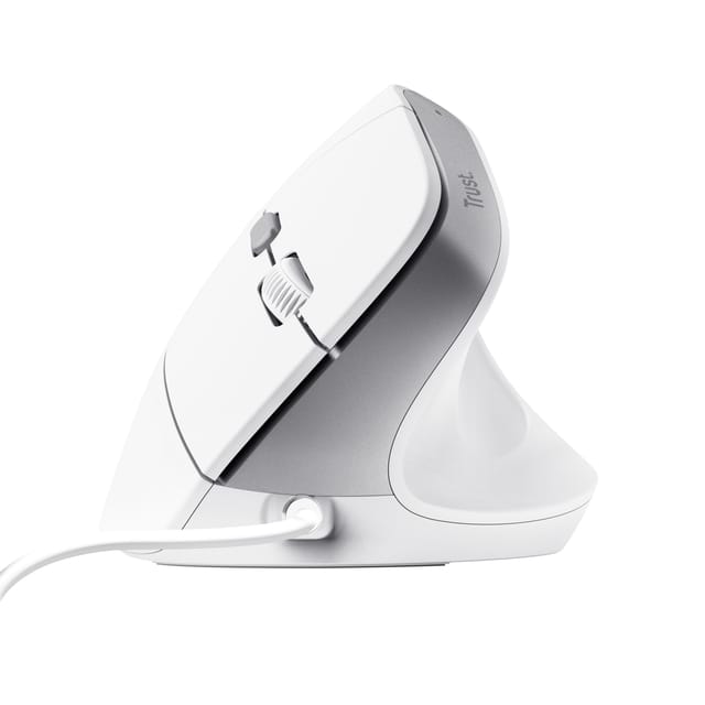 Trust BAYO II ERGONOMIC Muis Kabelgebonden Optisch Wit 6 Toetsen 2400 dpi Geïntegreerd scrollwiel