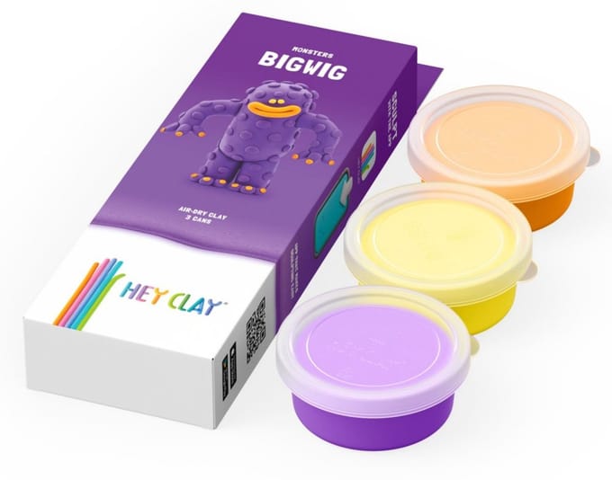 Hey Clay Potje Klei Bigwig - 3 Kleuren - Vanaf 3 Jaar