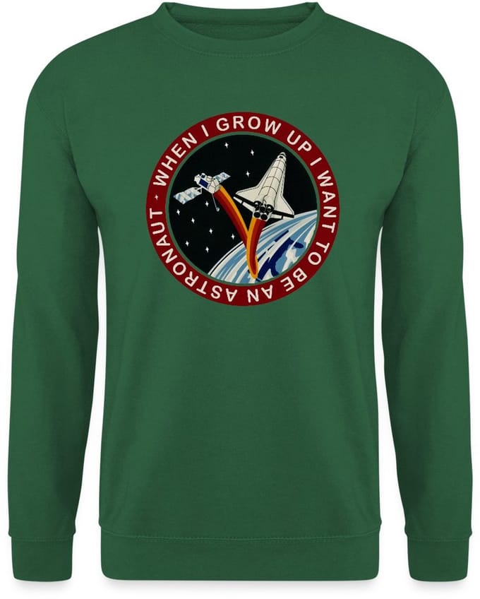 NASA When I grow Up I Want to Be An Astronaut Sweater Heren