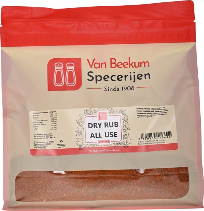Van Beekum Specerijen - Dry Rub All Use - 2 KG (hersluitbare stazak)