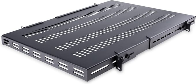 StarTech.com 1U Verstelbare Geventileerde Plank Rackmontage Robuuste Vaste Plank Serverrack Serverkast 113kg