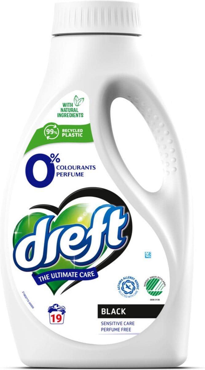 Dreft Vloeibaar Wasmiddel 0% Donkere Was 19 Wasbeurten 988 ml