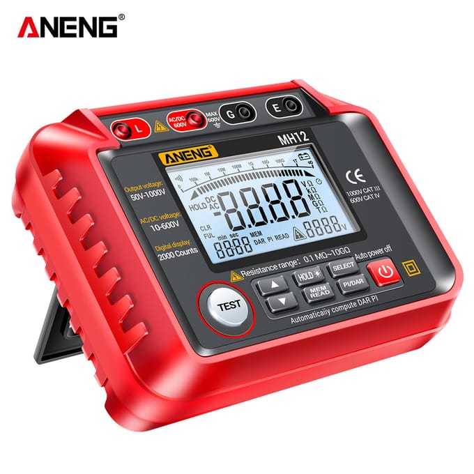 ANENG MH12 Isolatieweerstandstester Schudtafel Hoge precisie Megger digitale isolatie rood