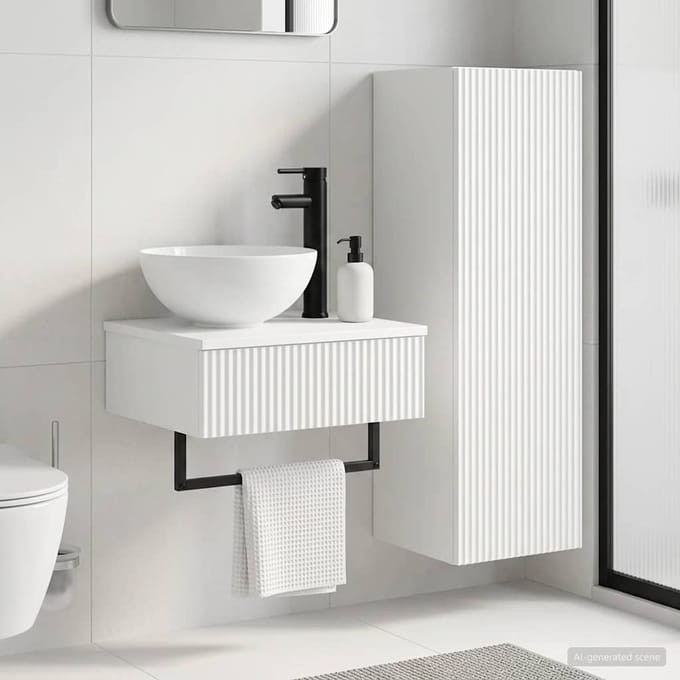 vidaXL - Badkamermeubel - Set - 2 - st - Wit - 33 - x - 34,5 - x - 100 - cm - Bewerkt - hout