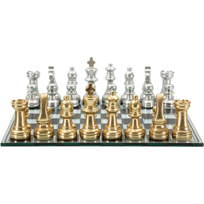 Decoratie Black/white Chess Set 50,5×50,5×14 cm