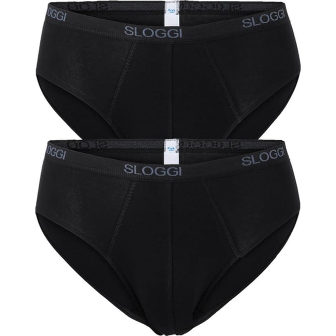 sloggi men Basic Heren Midi slip - 2-pack - Zwart - Maat XXL