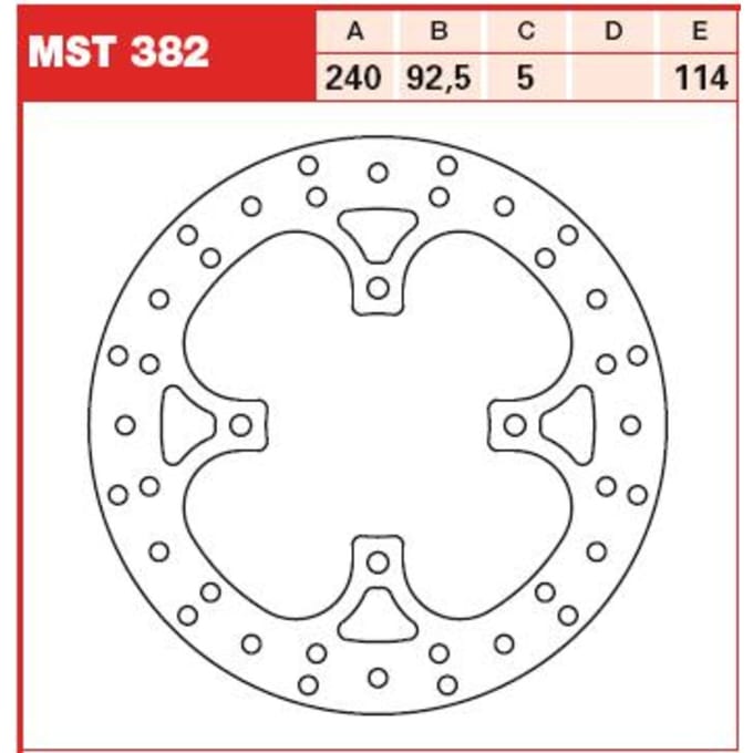 Remschijf TRW MST382, 1 Stuk