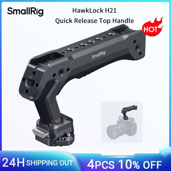SmallRig Quick Release Top Handle, dubbelzijdig & compatibele QR-Slide NATO-rail voor ARRI met HawkLock H21 15kg Max. Lading 5632