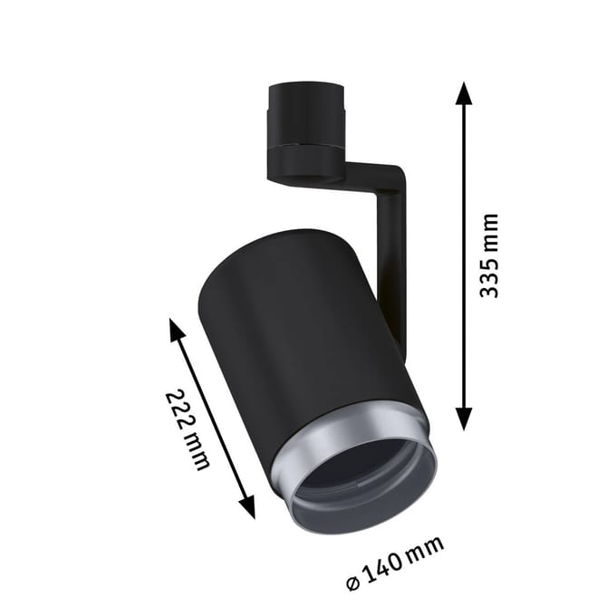 Paulmann 230V-railsysteem lamp URail E27 Zwart