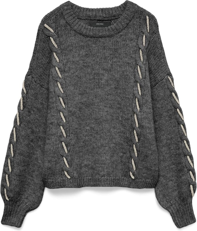 VERO MODA - VMILINA LS O-NECK HANDSTITCH PULLOVER - Dames - Gebreide truien