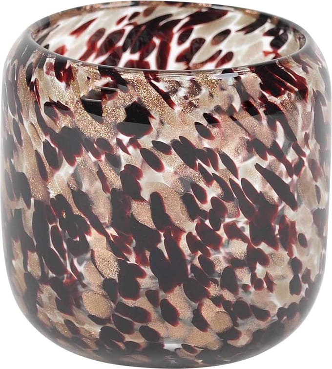 Rasteli Vaas Glas Rood-Roze-Gemêleerd D 14.3 cm H 14.1 cm