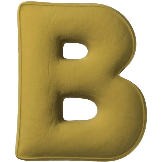 Kussen letter b Yellow Tipi Posh Velvet