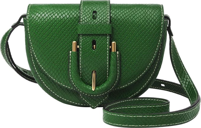 FOSSIL Leren Schoudertas Harwell Small Flap Crossbody Green Groene