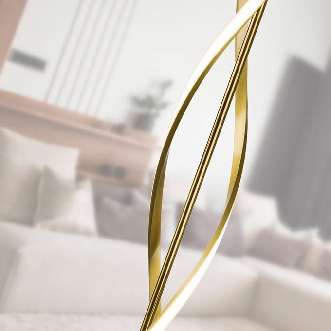Schuller Valencia LED vloerlamp Dido, metaal, silicone, goud
