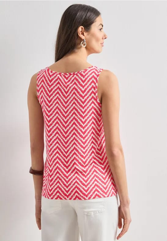 Top met V-hals en knoopdetail