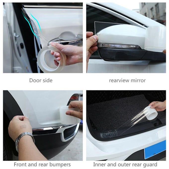 3 Meter Autodeurrandbeschermer Anti-kras Anti-botsstrips Autodeur Dorpelplaat wit