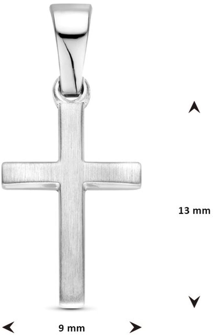 zilver gerhodineerd hanger kruis 13 mm 1340463