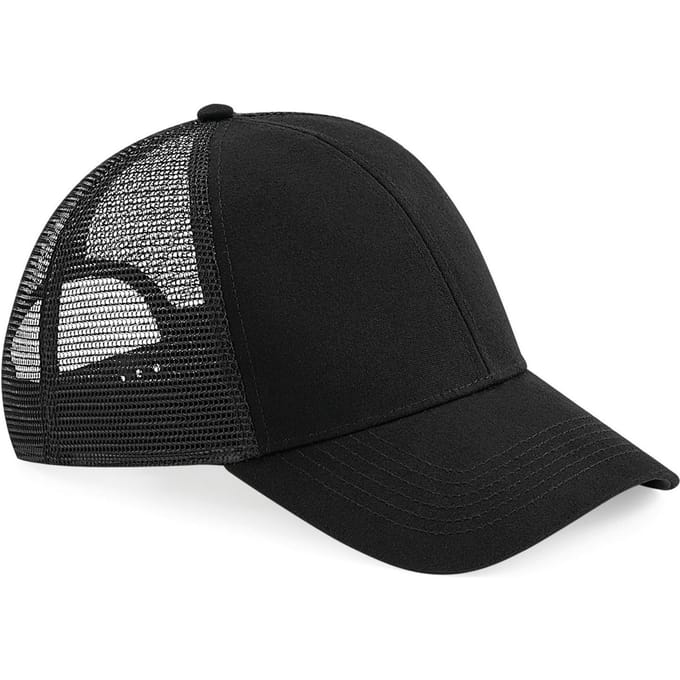 Beechfield Unisex Organic Cotton Trucker Cap voor volwassenen (Zwart)