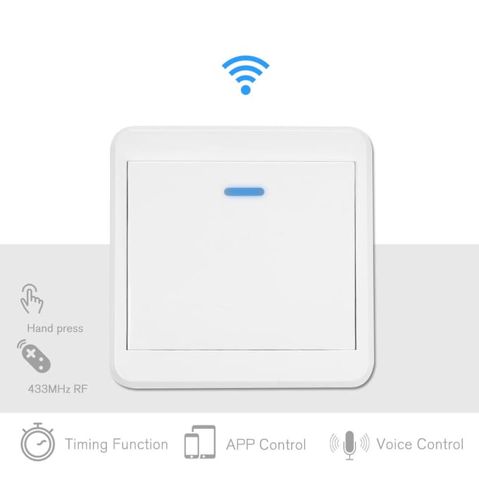 SONOFF – bouton de sortie de porte WiFi, 433MHz, interrupteur poussoir sans fil pour serrure de porte électronique, NO COM without remote control blanc