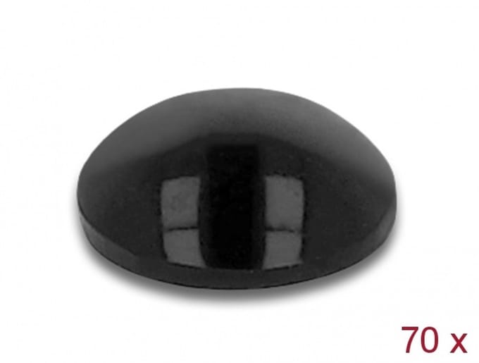 Delock Rubber feet round self-adhesive 8 x 3 mm 70 pieces black