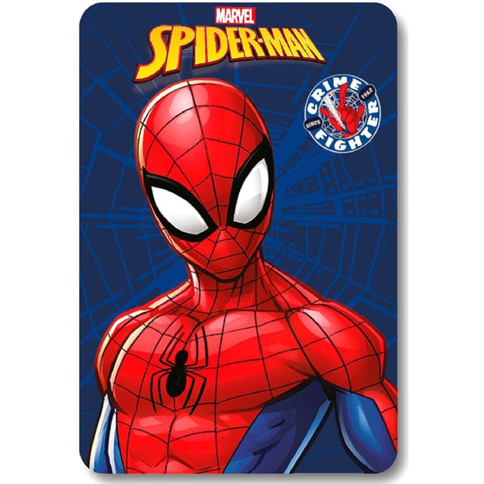 Spiderman Fleece deken crime blauw 100 x 140 cm