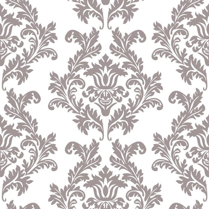 Lunch servetten White & silver Wallpaper - Maki - 33x33 cm