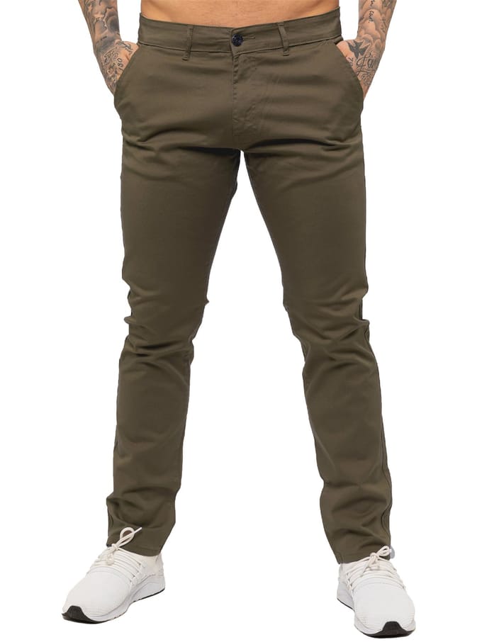 Enzo Heren Slim Fit Stretch Chinos