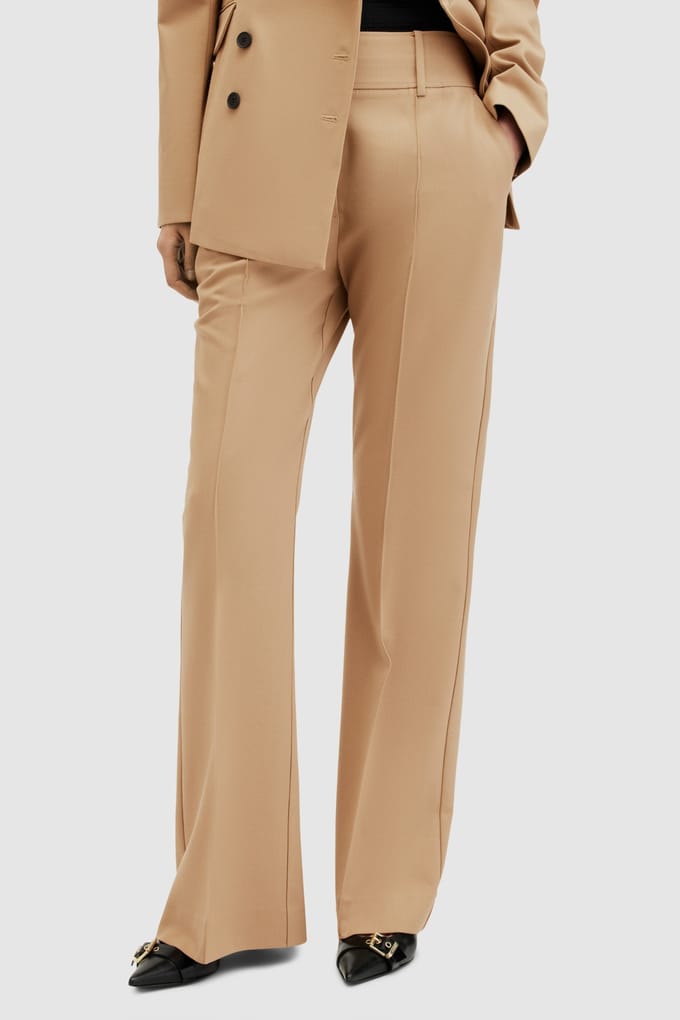 AllSaints Sevenh Trouser Camel Brown Taglia: 12 | Pantaloni da completo Outlet | Donna | Marrone