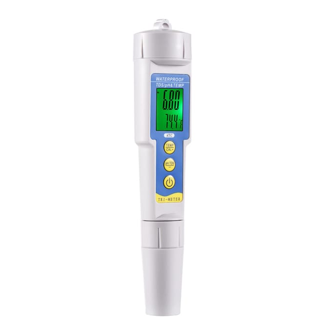 Mini Professionele 3-in-1 waterkwaliteitstester Multi-parameter waterkwaliteitsmonitor pH- en TDS-meter wit