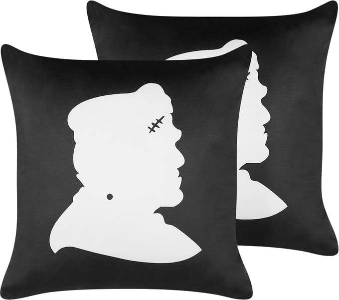FRANKLINIA - Sierkussen set van 2 - Zwart - 45 x 45 cm - Fluweel