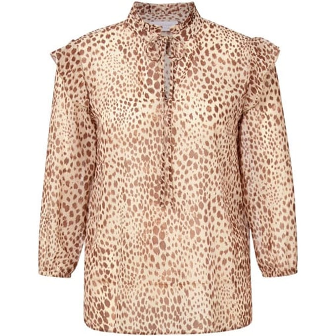 Rich & Royal Blouse Printed With Ruffles Beige Maat: 36 | Blouses Outlet | Dames | Beige