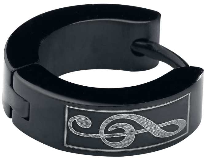 etNox Music Note Unisex Oorbel - zwart - Standard
