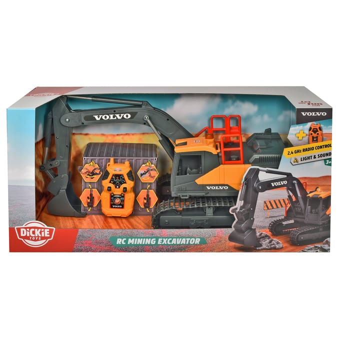 Dickie Toys RC Volvo Graafmachine - Vanaf 3 jaar - Licht en geluid - Bestuurbaar