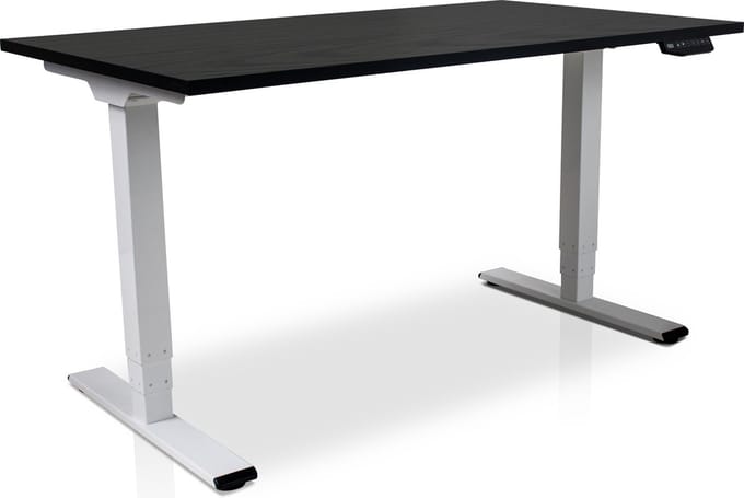 Zit-sta bureau elektrisch verstelbaar - MRC COMFORT NEN-EN 527 | 120 x 80 cm | frame wit - blad zwart eiken