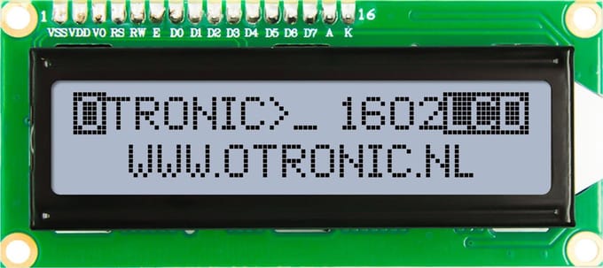 OTRONICÂ® 1602 LCD grijs /zwart met backlight | Arduino