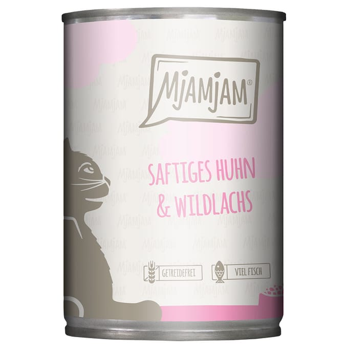 MjAMjAM Cat - Leckere Mahlzeiten Dose 6x400g | Huhn & Wildlachs