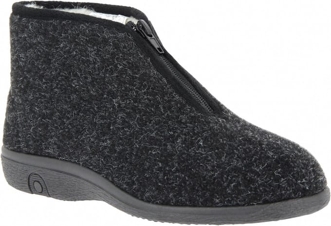 Florett - pantoffel- met rits - maat 38 - 100% scheerwol voering -