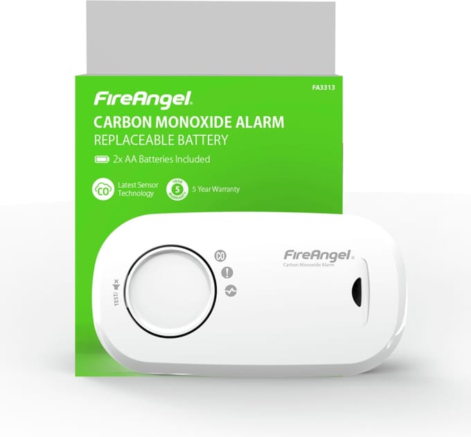 FireAngel FA3313-EUX10 Koolmonoxidemelder werkt op batterijen Detectie van Koolmonoxide - 0816317005894