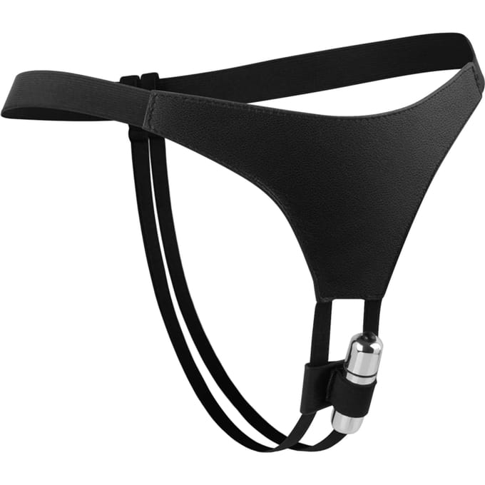 Rimba - Vibrerend Slipje - Met Bullet Vibrator - Leer - Zwart