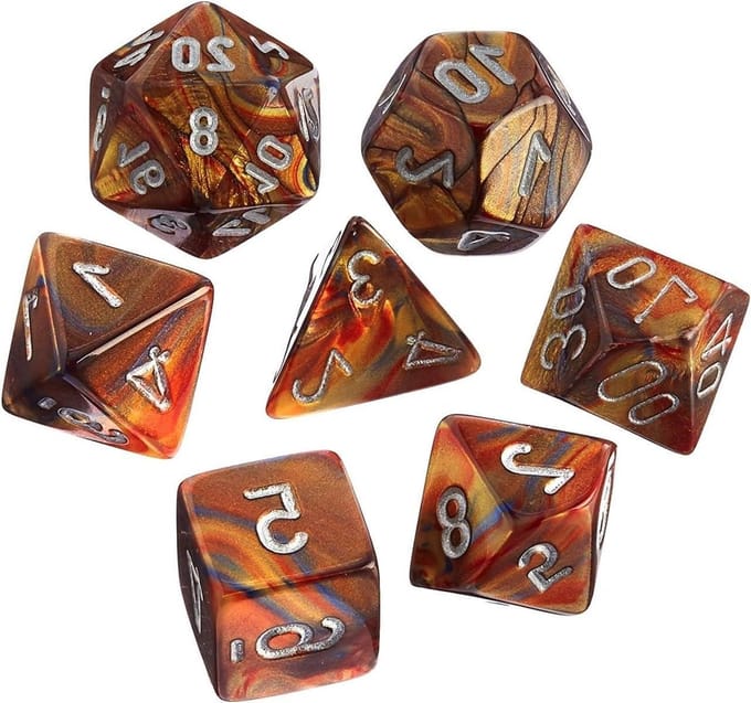 Mini Dobbelstenen Set - Spelstenen Plastic - Tabletop Gaming - Gouden Glanzend Zilver Cijfers - 10mm - Goud