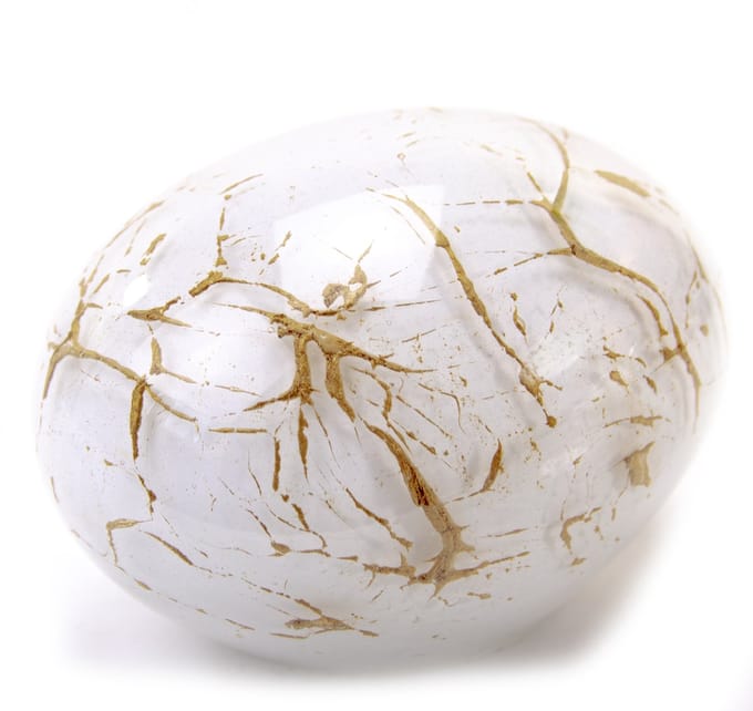 Loranto - Urn Steen Wit/Goud - Mini Urn - Kleine Urn van Glas