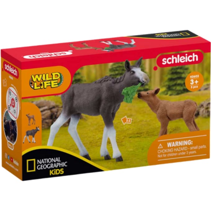 schleich WILD LIFE Eland met Kalf Speelgoed Dieren - Gedetailleerde Figuurtjes - Kinderspeelgoed - voor Jongens & Meisjes