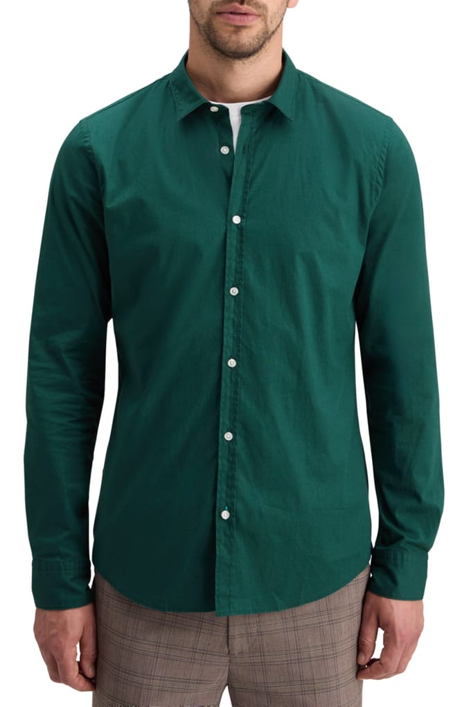 Scotch & Soda Essential Poplin Solid Cypress Green Taglia: S | Camicie Casual Outlet | Uomo | Verde